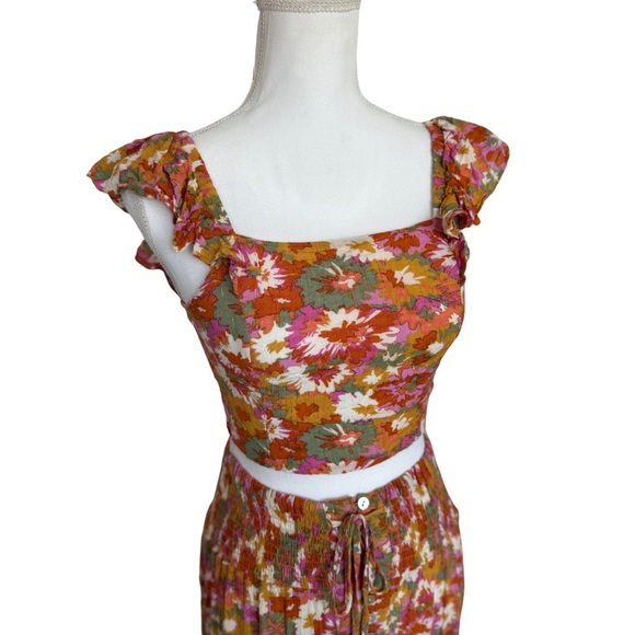 2-Piece Floral Set Crop Top + Midi Skirt NWT | Size Small - Picture 6 of 6